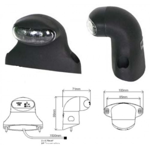 Osvětlení SPZ návěsu KÖGEL, kabel 1,3m/ P&R konektor