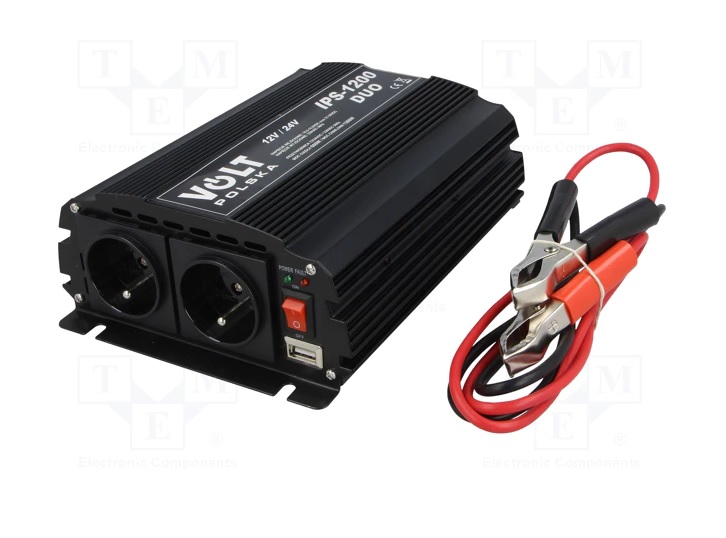 Měnič napětí 12V/24V na 230V/600W - 1200W krátkodobě 