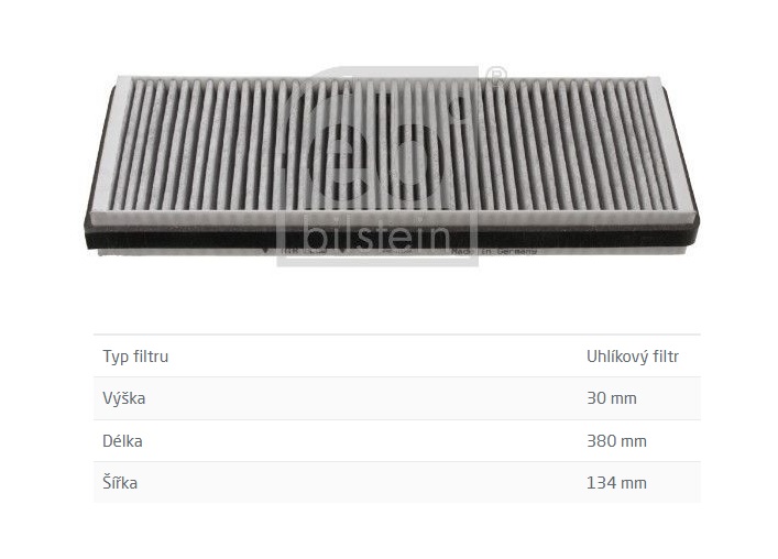 Filtr vzduchu kabiny s aktivním uhlím MERCEDES Atego, Actros, Axor 2, Actros MP2/MP3