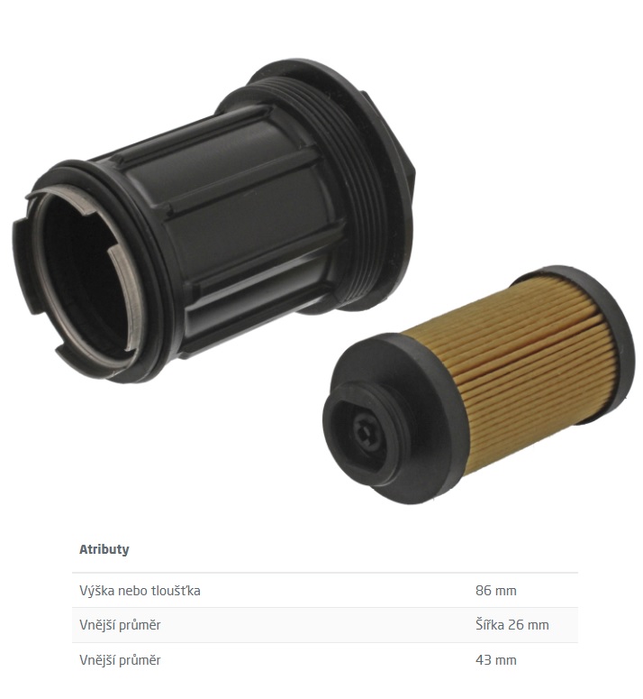 Filtr kapaliny AdBlue MERCEDES Actros MP2/MP3, Atego 2, Axor 2, Bus Citaro, Econic, Touris