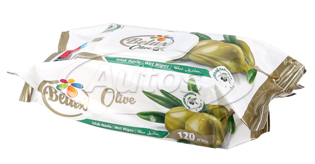 Ubrousky vlhčené na ruce s vůní oliv BELUX - 120 ks