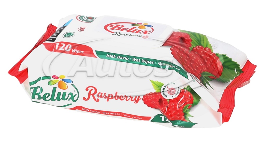 Ubrousky vlhčené na ruce s vůní malin BELUX - 120 ks