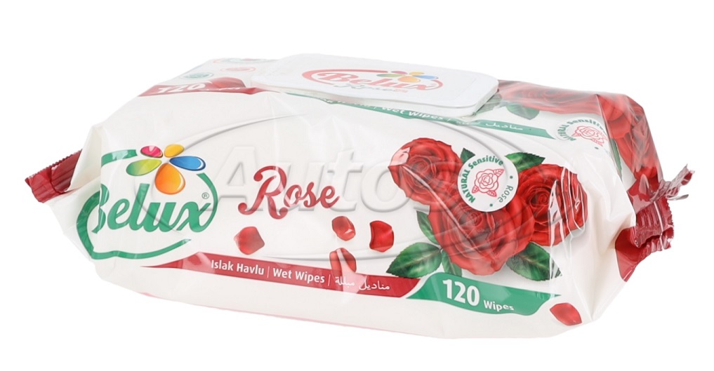 Ubrousky vlhčené na ruce s vůní růží BELUX - 120 ks
