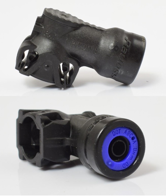 Rychlospojka 90° PA trubky 8x1/ ABC systém DIN74324 VOLVO, RVI