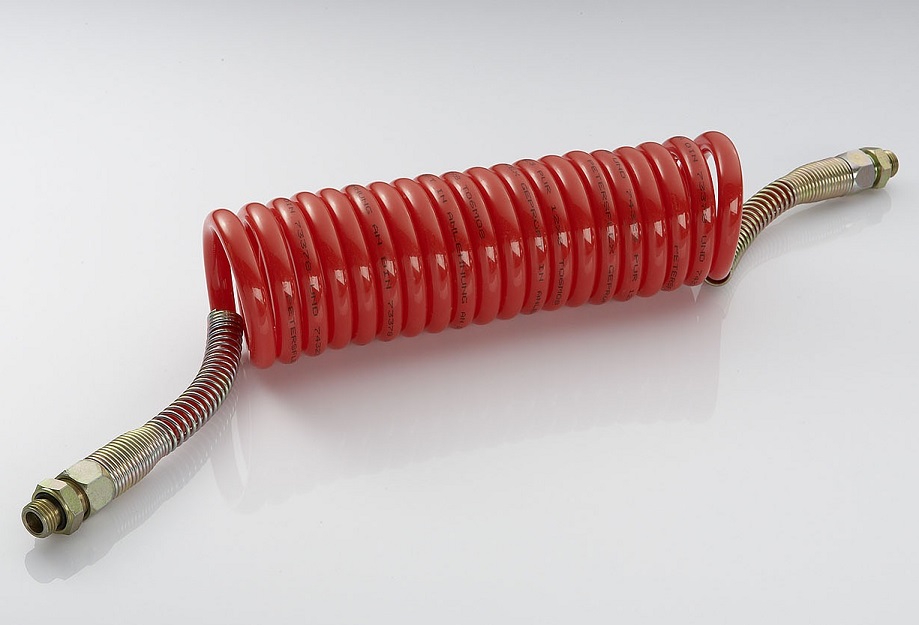 Hadice vzduchová spirálová M16x1,5/M16x1,5 5m červená