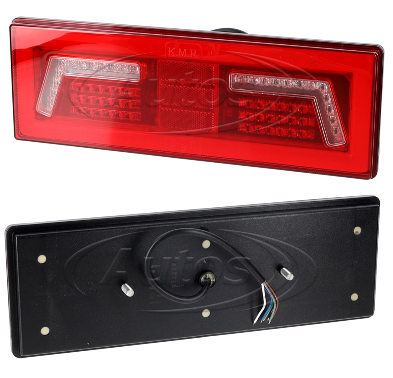 Svítilna zadní 4-dílná L 12V/24V LED / směr, stop,mlhovka,zpátečka/s odrazkou, kabel 0,3m