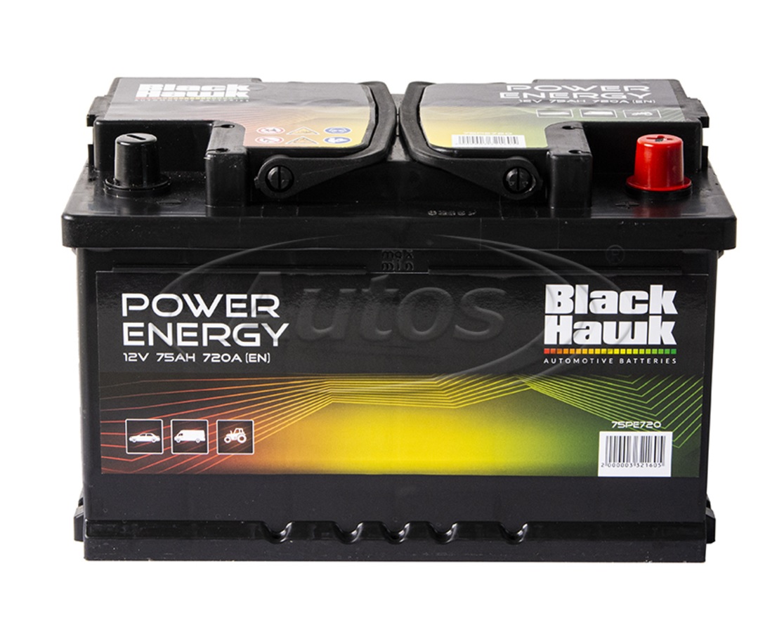 Autobaterie BLACK HAWK  75Ah/720A "Power Energy" /276x175x175/