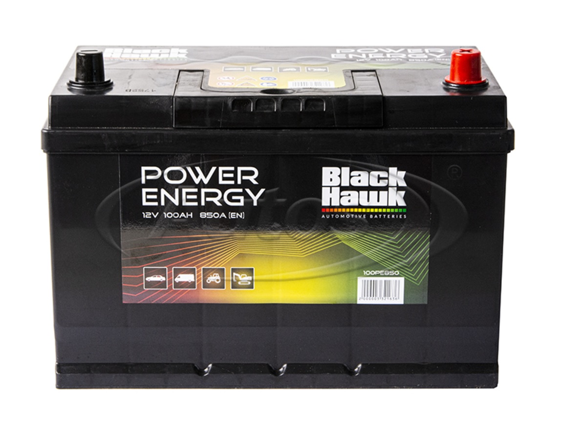 Autobaterie BLACK HAWK 100Ah/850A "Power Energy" /303x175x220/