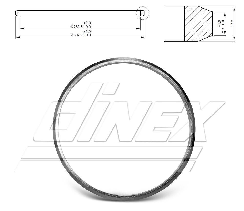 Kroužek těsnící výfuku 307,3x285,3x13,9 SCANIA P,G,R,T Euro 6
