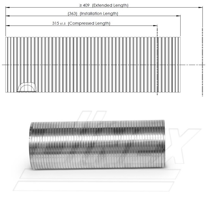 Trubka výfuku - pružný díl 111x337 nerez MAN F2000