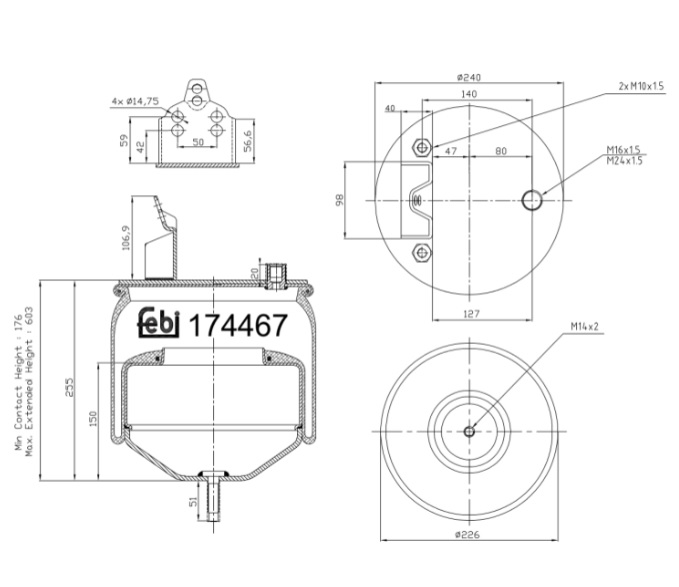 Vlnovec pérování kompletní  - železný zvon ZN VOLVO FH12/16, FH/FM, FMX, FH II