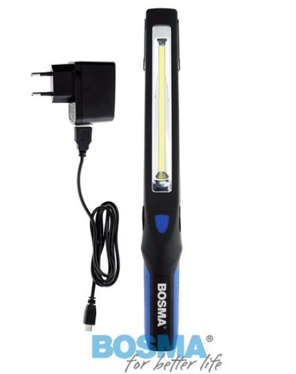 Svítilna dílenská LED 3W/250lm+2xLED/40lm, magnet+háček, 220V+12V 