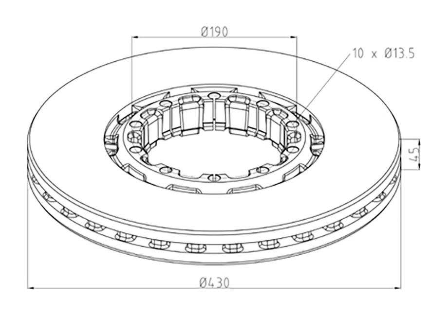 Kotouč brzdový 430x45 SAF SK RB 9022 INTEGRAL 22,5''