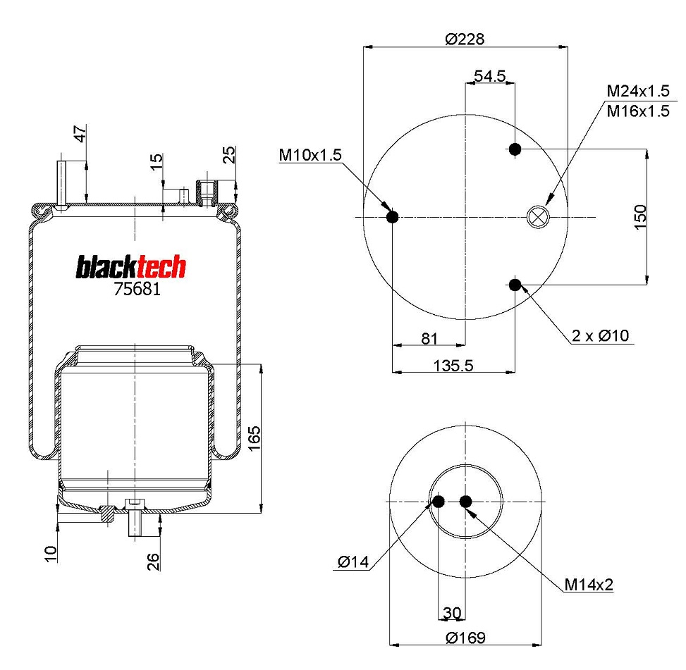 Vlnovec pérování kompletní - železzný zvon VOLVO FH, FM od 2012, FMX Euro 6