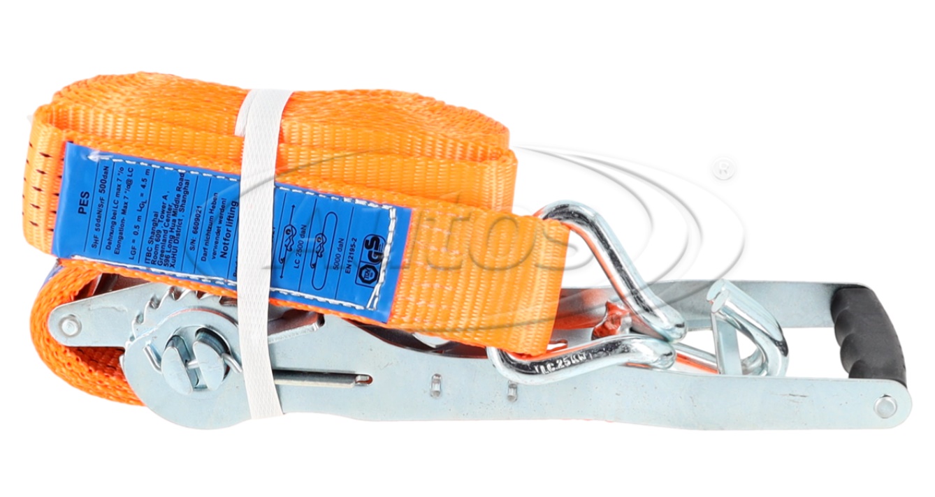 Pás upínací  5t/50mm/ 5m ERGO ráčna, oranžový