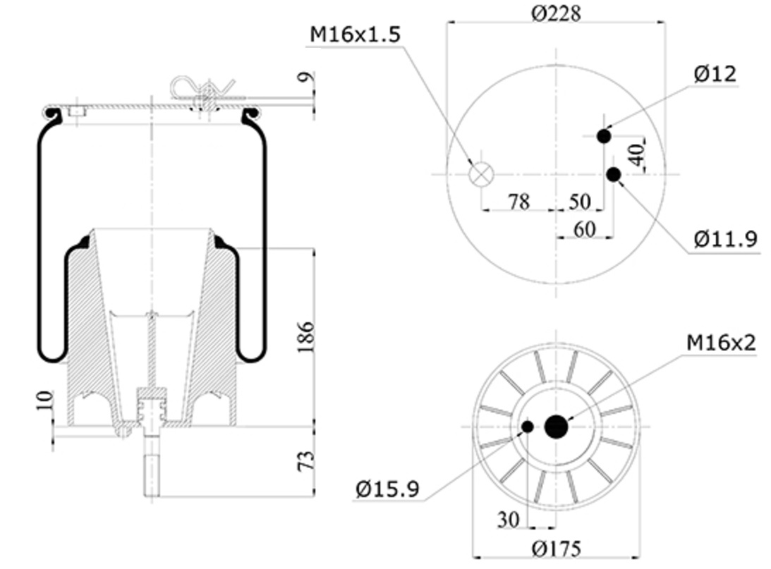 Vlnovec pérování kompletní  - plastový zvon PN/ZN L/P SCANIA P,G,R,T/ L,P,G,R,S Euro 6