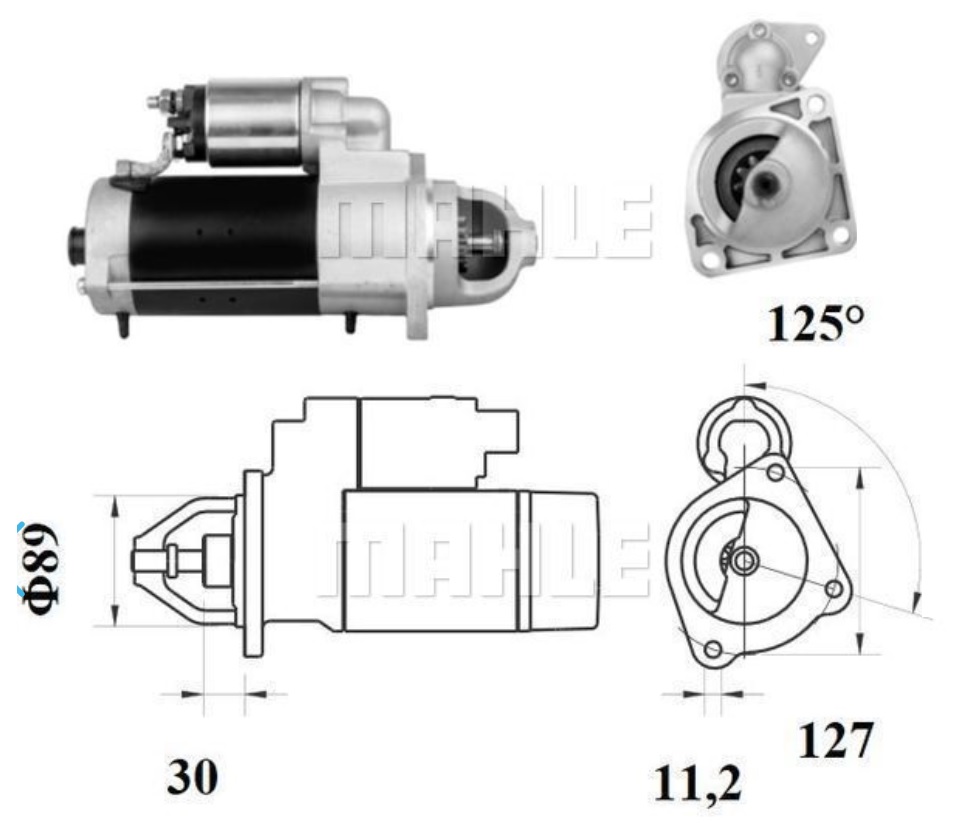 Startér 24V/4,0kW 10z DAF CF65, LF45, LF55 BE110C-GR220 od 01.2001