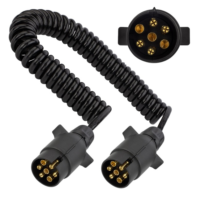 Kabel propojovací 7pin 12V spirálový 4m s koncovkami