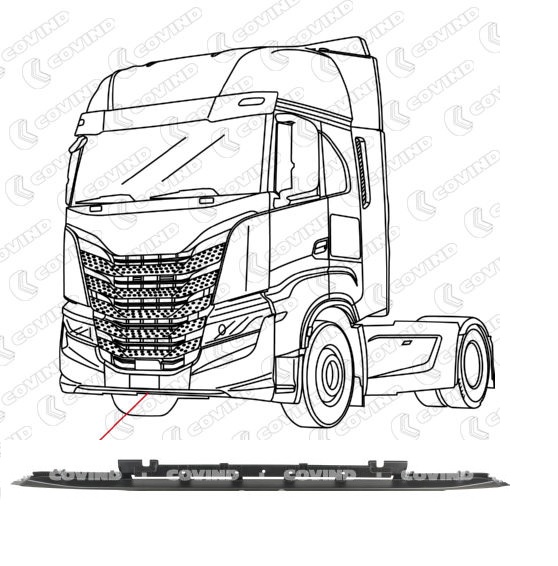 Spojler spodní pod nárazník IVECO AS S-Way, AS X-Way od 2019/ AD-AT S-WAY od 2024
