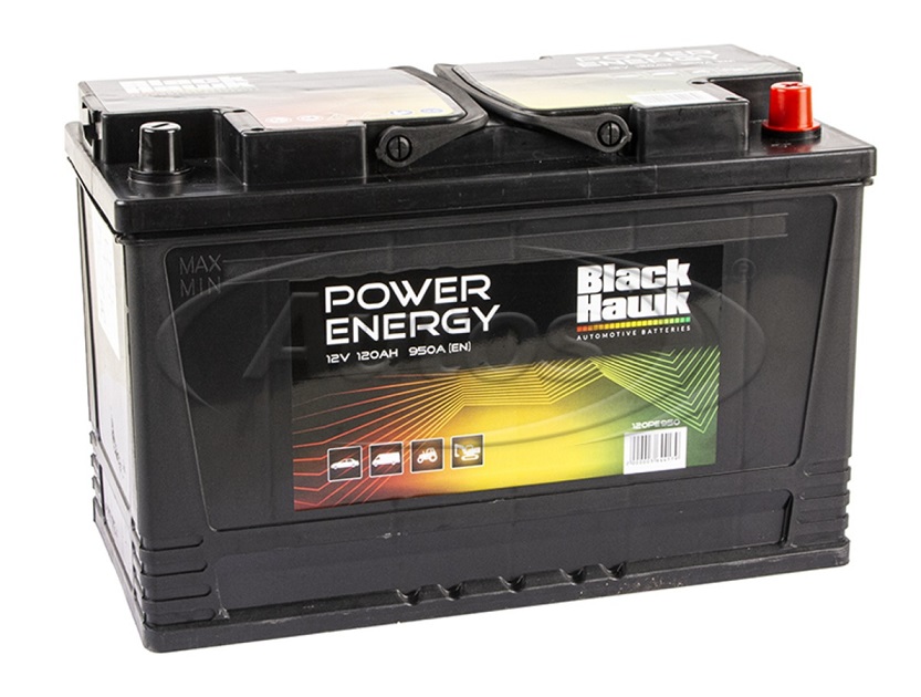 Autobaterie BLACK HAWK 120Ah/950A "Power Energy" /349x175x235/ stavební stroje