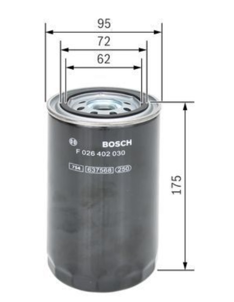 Filtr paliva BMC, BOBCAT, CASE, CUMMINS, DAF CF65 CE/GR / LF45/55 BE/FR/GR od 01.2001