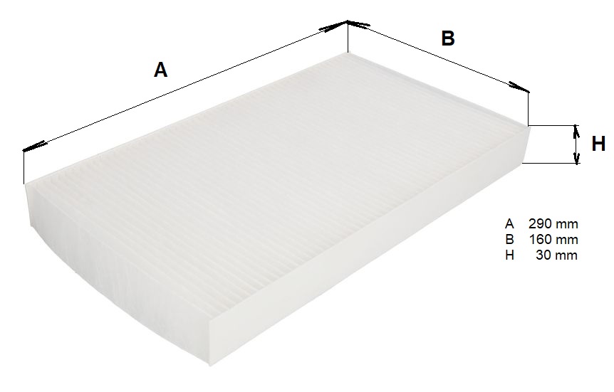 Filtr vzduchu kabiny IVECO Daily IIII/IV 2.3D-3.0D od 05.1999 do 08.2011, OPTARE Alero