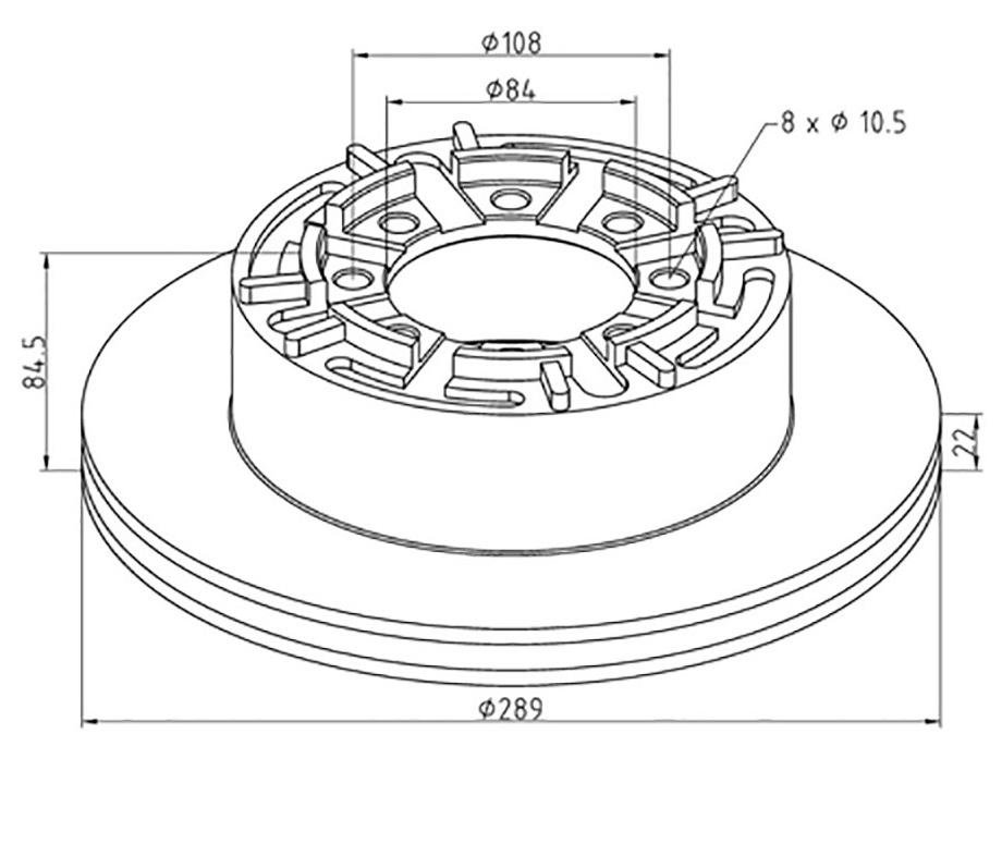 Kotouč brzdový 289x22x84,5 ZN IVECO Daily 35.10/35.12 /40.10