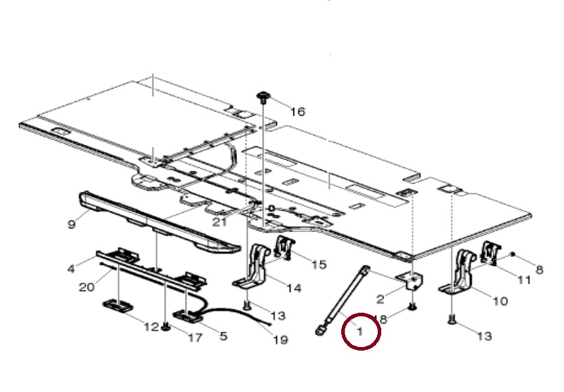 Vzpěra plynová spodní postele 300N/ 375,50mm - zdvih150mm VOLVO FH13, FM, FMX