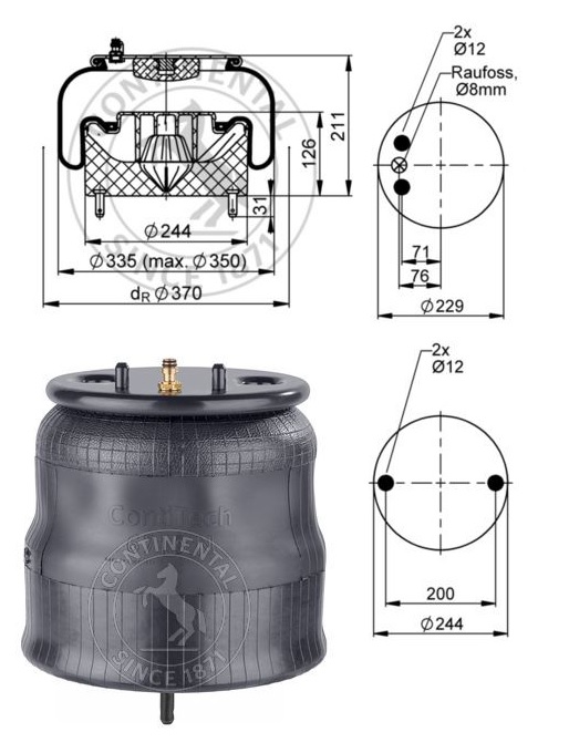 Vlnovec pérování kompletní - plastový zvon PN SCANIA P,G,R,S,T