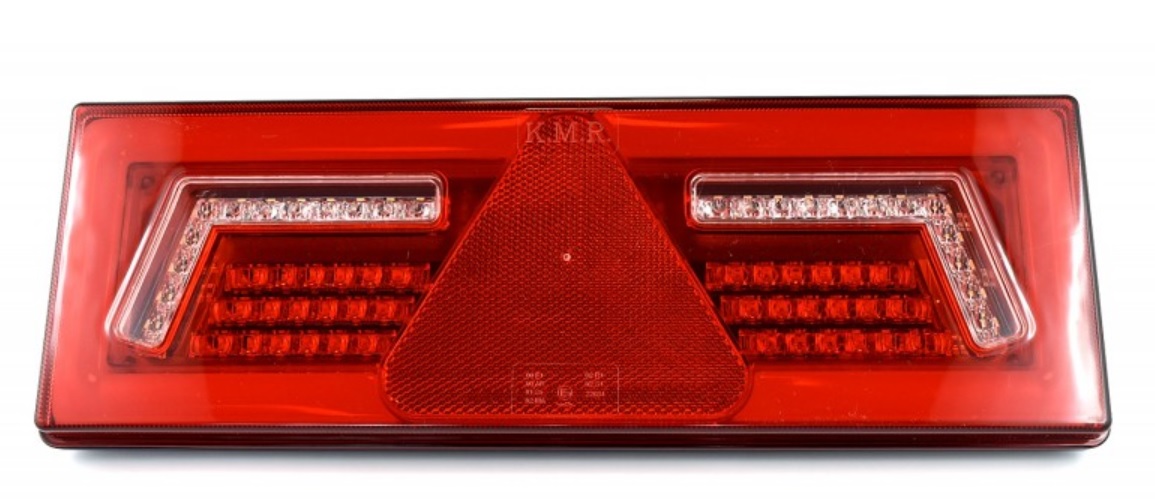 Svítilna zadní 5-dílná P 12V/24V LED s trojúhelníkem /stop,směr.,mlhovka,couvání/ kabel 3m