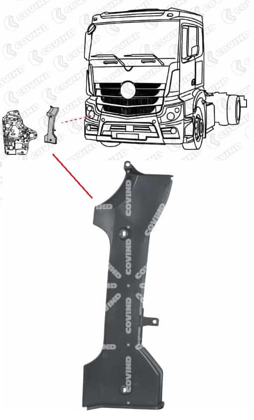 Kryt blatníku P MERCEDES Actros MP4 Stream Space/ Big Space/ Giga Space