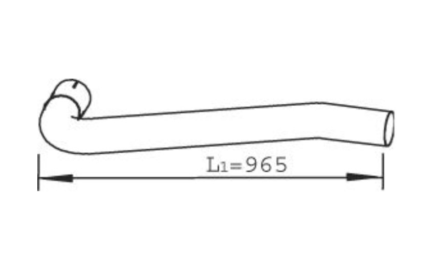 Trubka výfuku střední 965mm DAF LF55 Euro 3