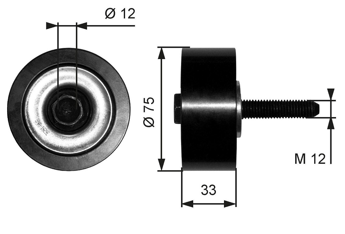 Rolna napínače drážkového řemene pr.75/33x12 MERCEDES Econic,Unimog,Axor,Atego 2,Axor 2 