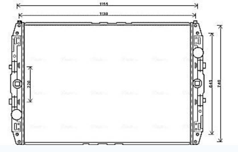 Chladič vody 1067x748x42 bez rámu MAN TGA od 04.2000, NEOPLAN Trendliner