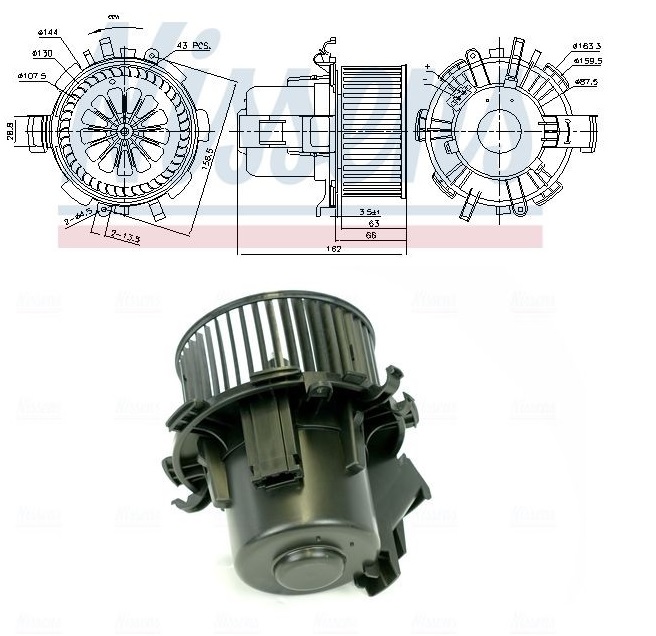 Ventilátor topení 12V/ 252W RENAULT Mascott, OPEL Movano
