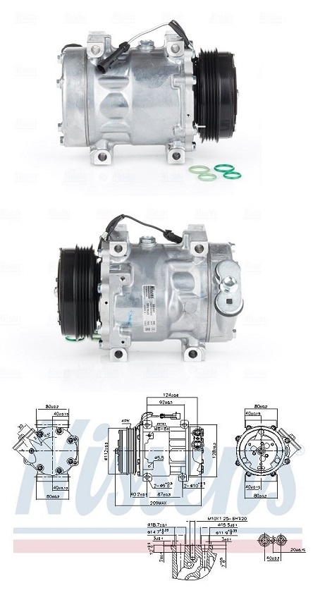 Kompresor klimatizace s řemenicí CITROEN Jumper, FIAT Ducato II/III, PEUGEOT Boxer