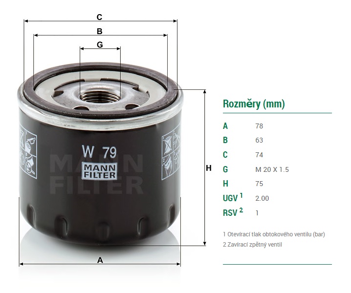 Filtr oleje FIAT 500X, JEEP Compass, OPLE Movano, Vivano, RENAULT Clio II/III/V, Master