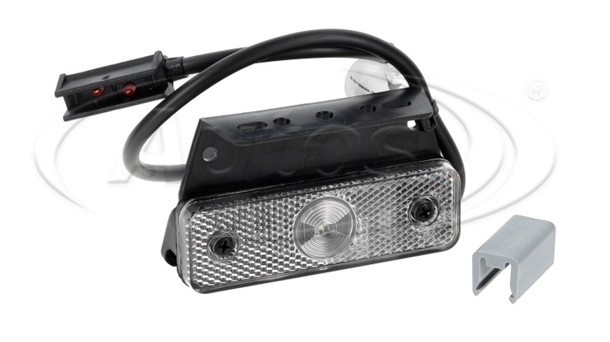 Svítilna poziční FLATPOINT 24V LED bílá s držákem 90°, konektor P&R, kabel 0,5m