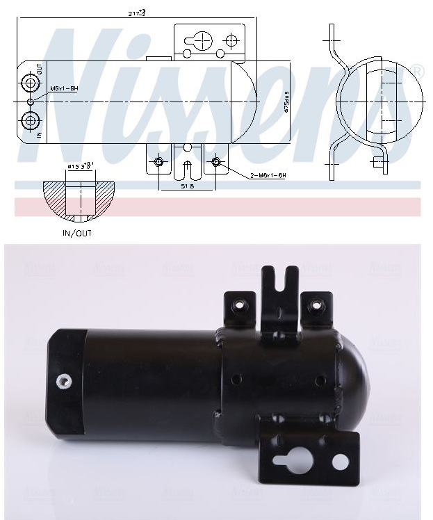 Vysoušeč klimatizace 217x75/ R134a SCANIA L,P,G,R,S DC09.130, DC09.142, Euro 6 od 09.2016