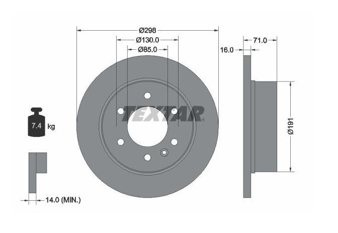 Kotouč brzdový 298x16x71 ZN MERCEDES Sprinter, VW Crafter