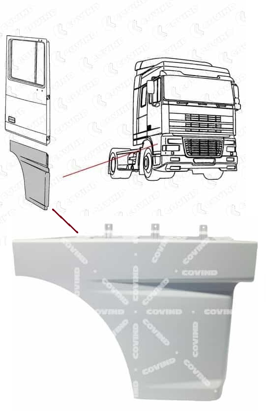 Prodloužení dveří P  DAF XF95, 95XF série II. 105XF