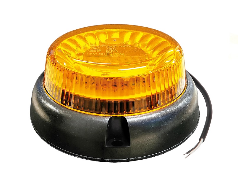 Maják výstražný rotační 12V/24V LED oranžový, pevná montáž, kabel 1,5m