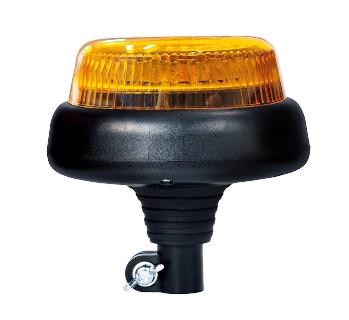 Maják výstražný rotační 12V/24V LED oranžový, na trubku, kabel s rychlospojkou PLUG-IN