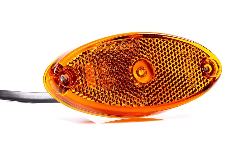 Svítilna poziční 12V/24V LED oranžová, s odrazkou, kabel 0,5m/ do typu FLATPOINT