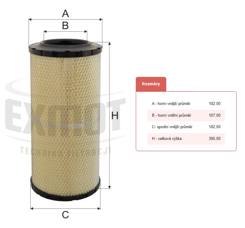Filtr vzduchu VOLVO BL60 BL60B BL61 BL61B BL61PLUS BL70 BL70B BL71 BL71B BL71PLUS, EC120D 