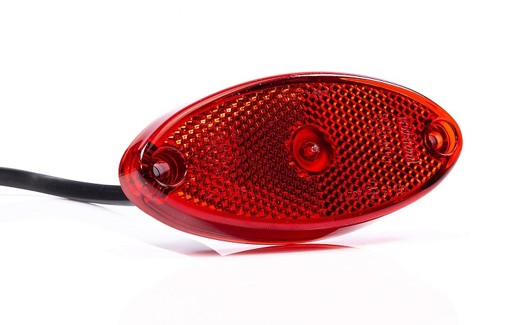 Svítilna poziční 12V/24V LED červená, s odrazkou, kabel 0,5m/ do typu FLATPOINT