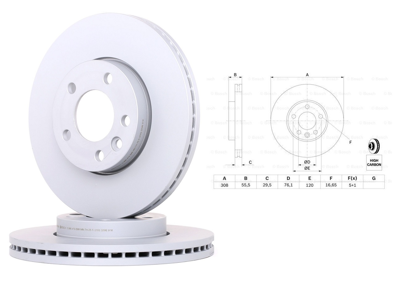 Kotouč brzdový 308x29,5 VW Touareg, Transporter, Multivan, California