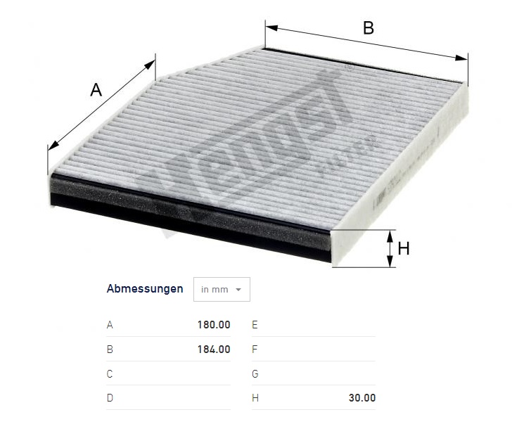 Filtr vzduchu kabiny s aktivním uhlím FORD Transit 2.2 TDCi