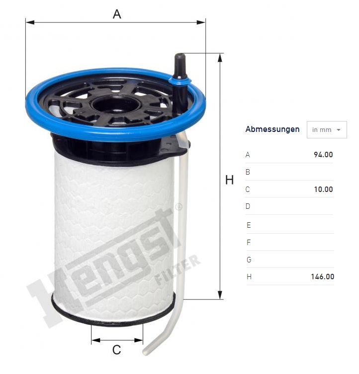 Filtr paliva ALFA ROMEO Giulietta, FIAT Doblo II, Ducato V 250/251, OPEL Combo D X12