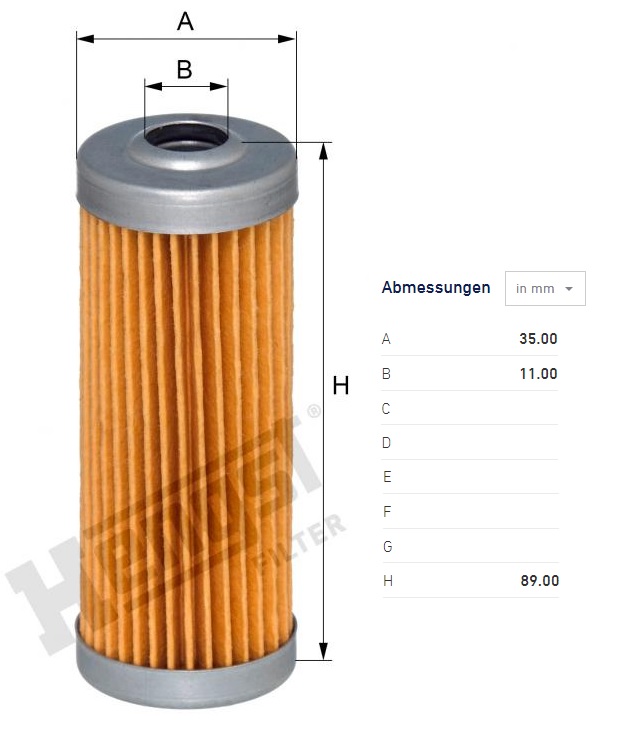 Filtr paliva CASE, HITACHI, JOHN DEERE, KOMATSU, YANMAR